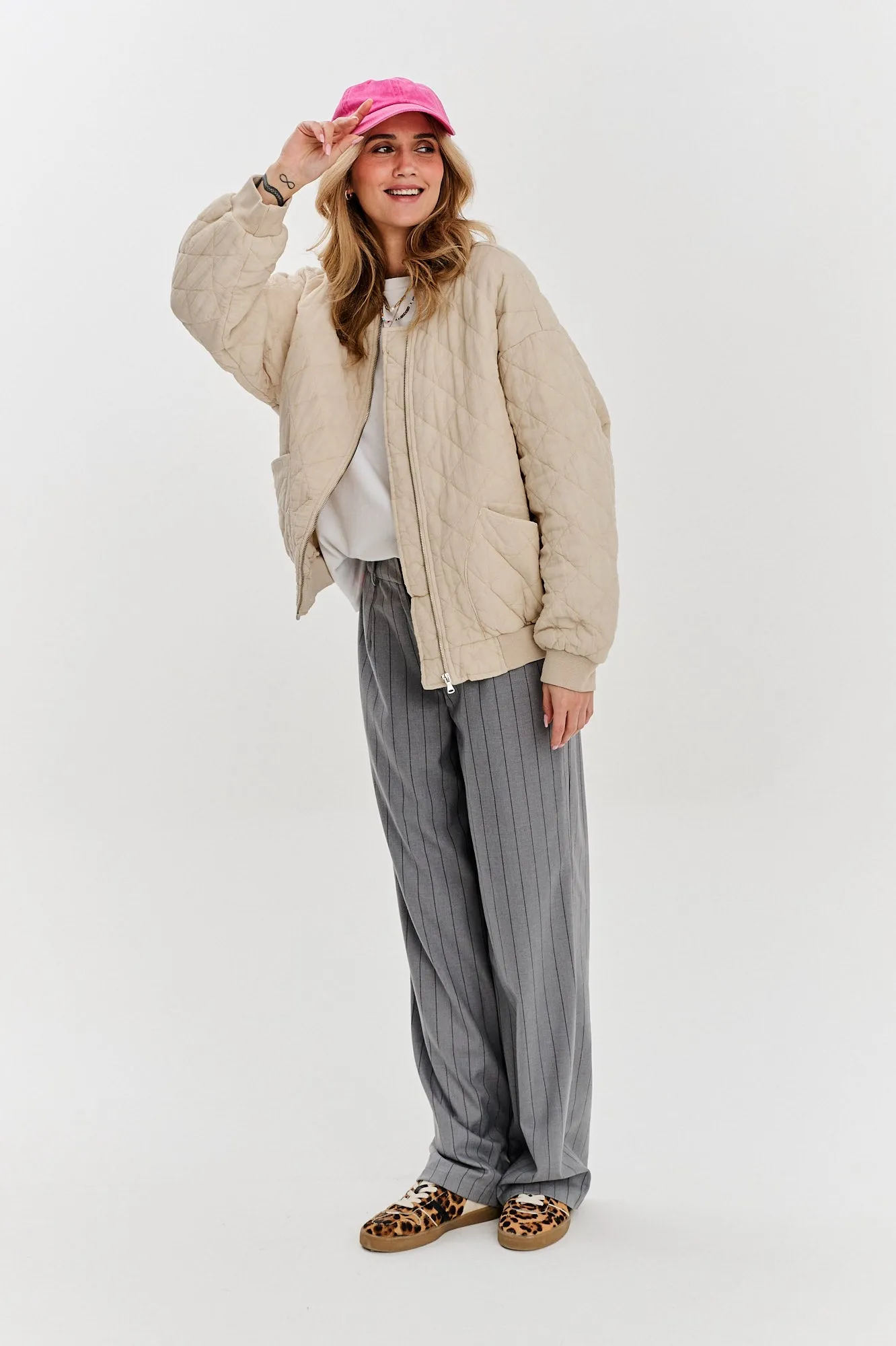 Shades of Dusk quilted bomber jacket