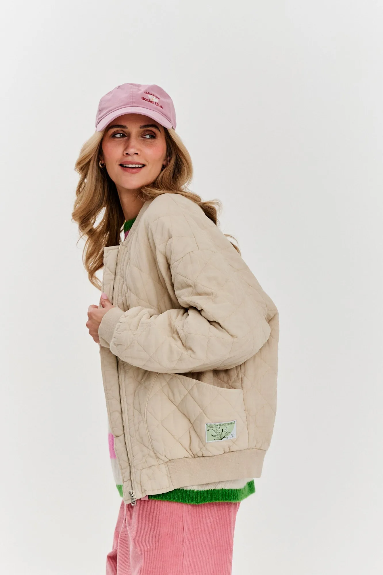 Shades of Dusk quilted bomber jacket