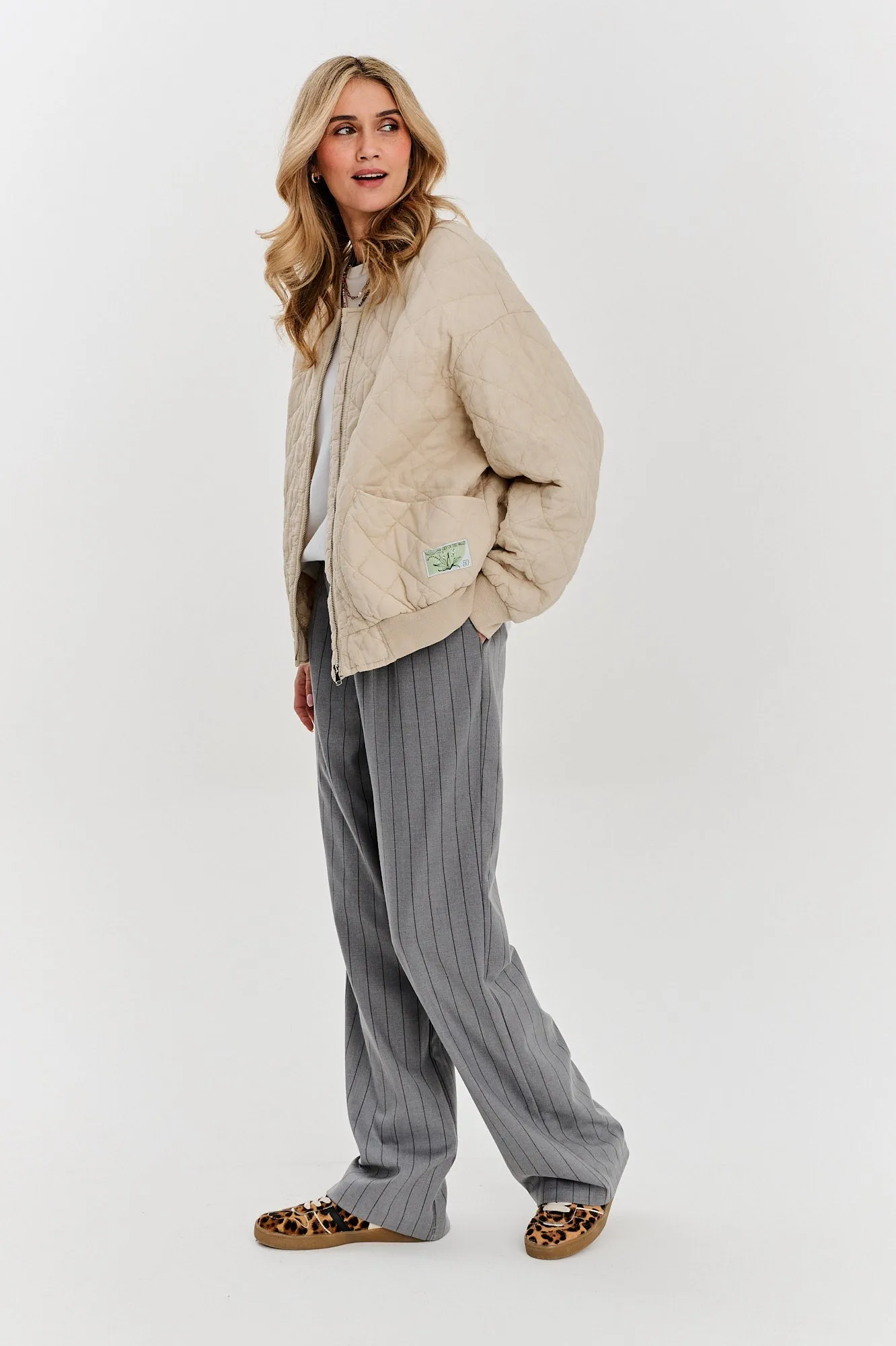 Shades of Dusk quilted bomber jacket