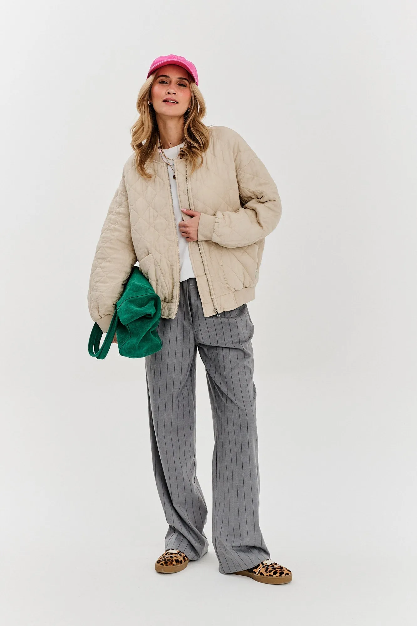 Shades of Dusk quilted bomber jacket
