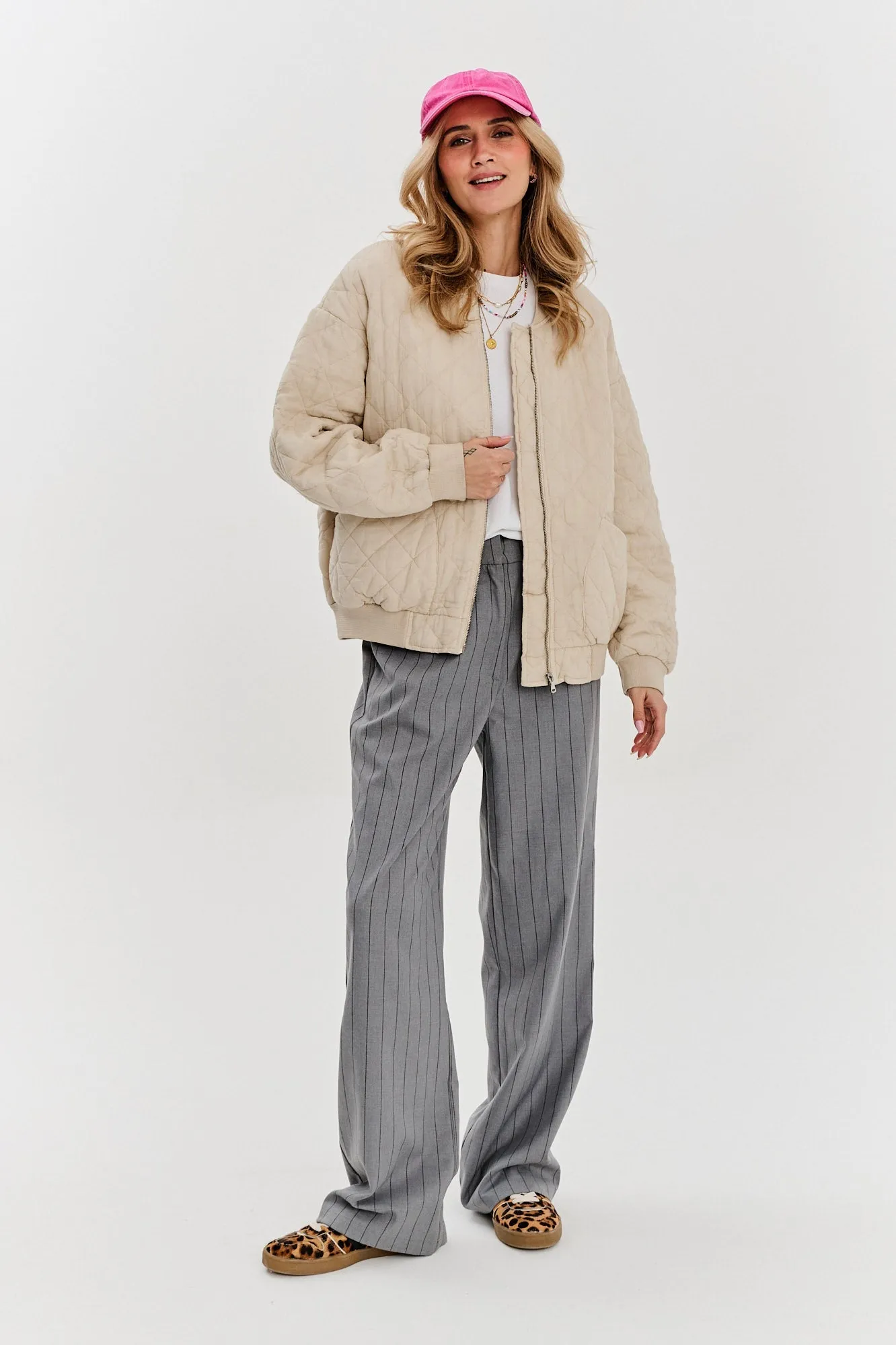 Shades of Dusk quilted bomber jacket