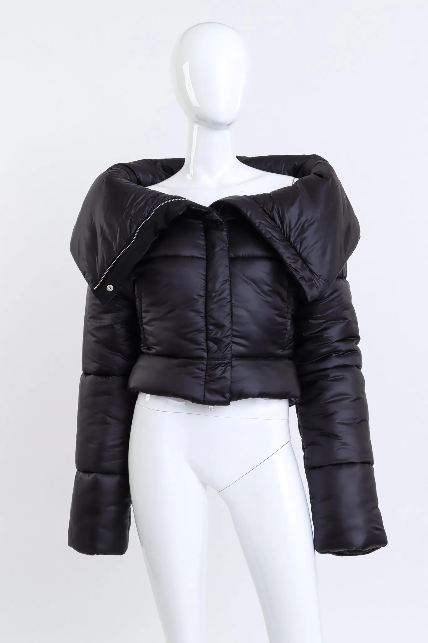 Shawl Collar Cropped Puffer Jacket