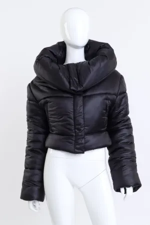 Shawl Collar Cropped Puffer Jacket