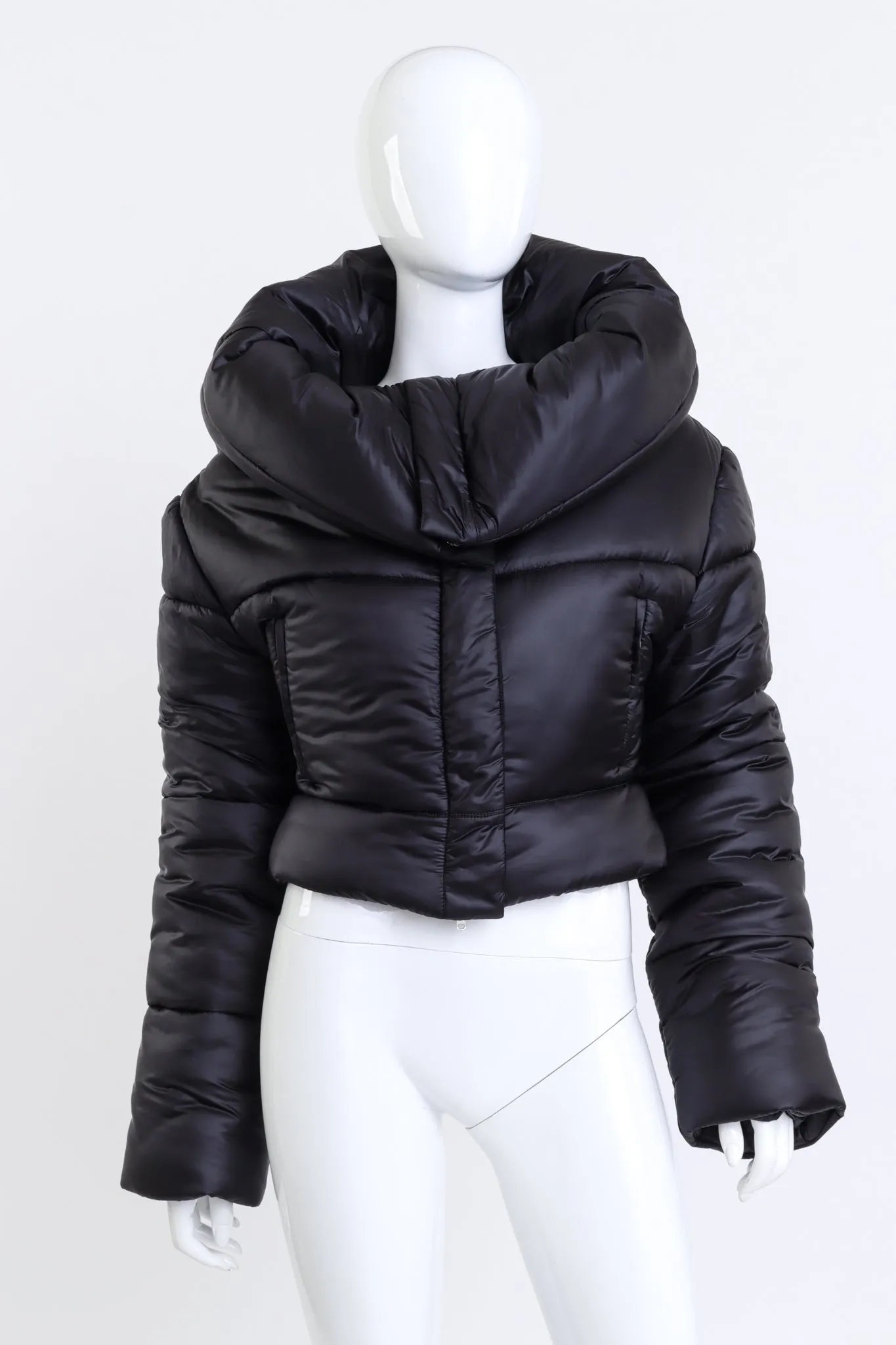 Shawl Collar Cropped Puffer Jacket