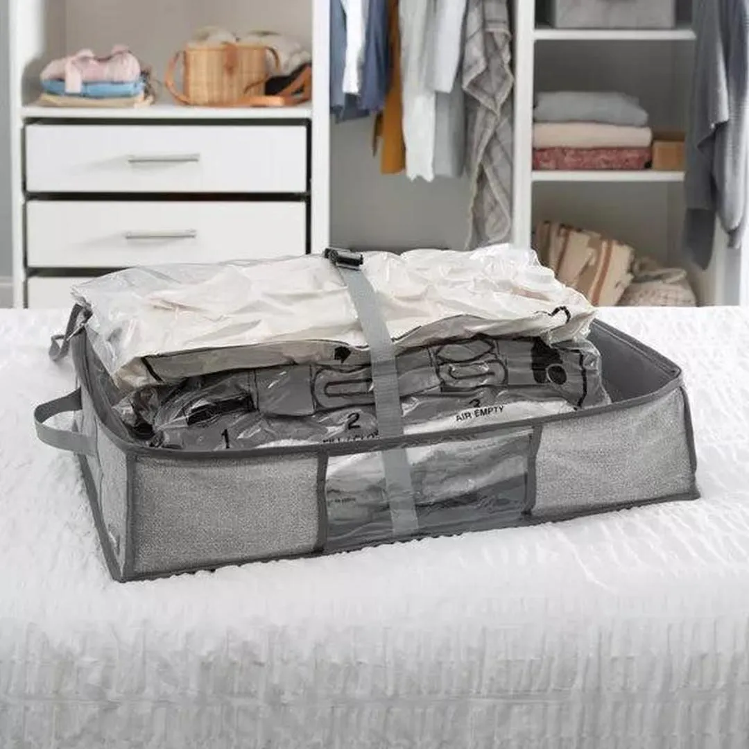 Simplify Heather Gray 2-in-1 Under the Bed Vacuum Storage Bag & Tote | Michaels