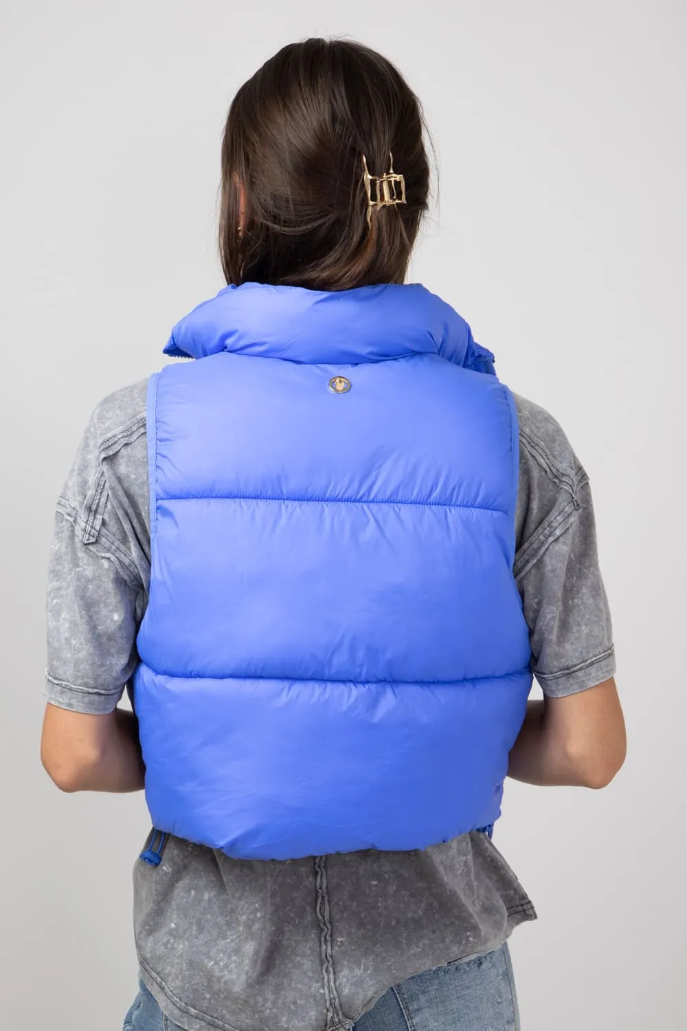 Simply Southern Lightweight Packable Vest for Women in Blue | PP-0224-VEST-PACK-BLUE