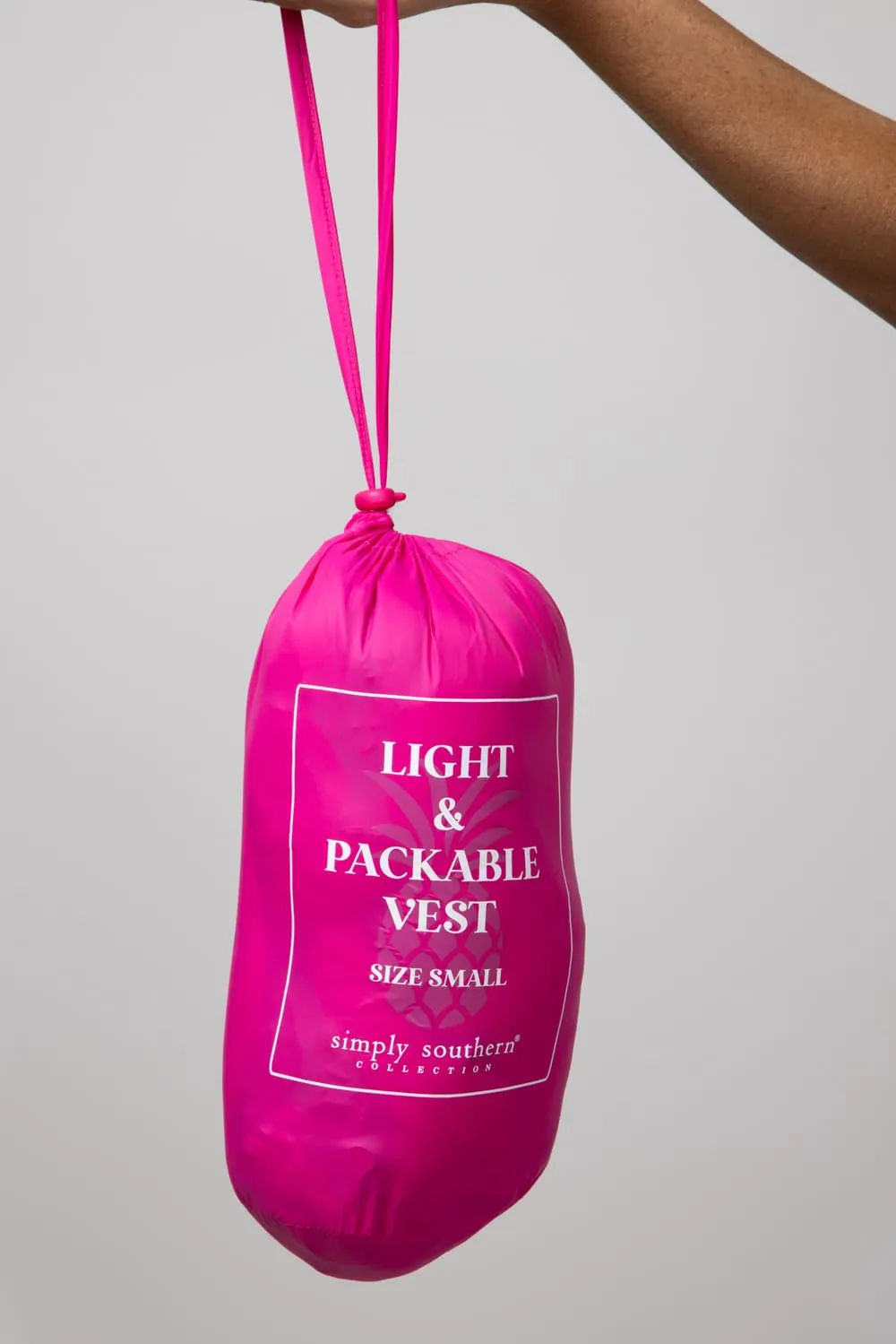 Simply Southern Lightweight Packable Vest for Women in Hot Pink | PP-0224-VEST-PACK-HTPNK