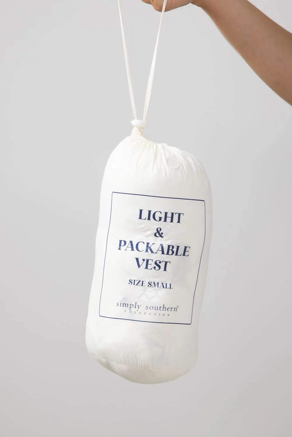 Simply Southern Lightweight Packable Vest for Women in Ivory | PP-0224-VEST-PACK-IVORY