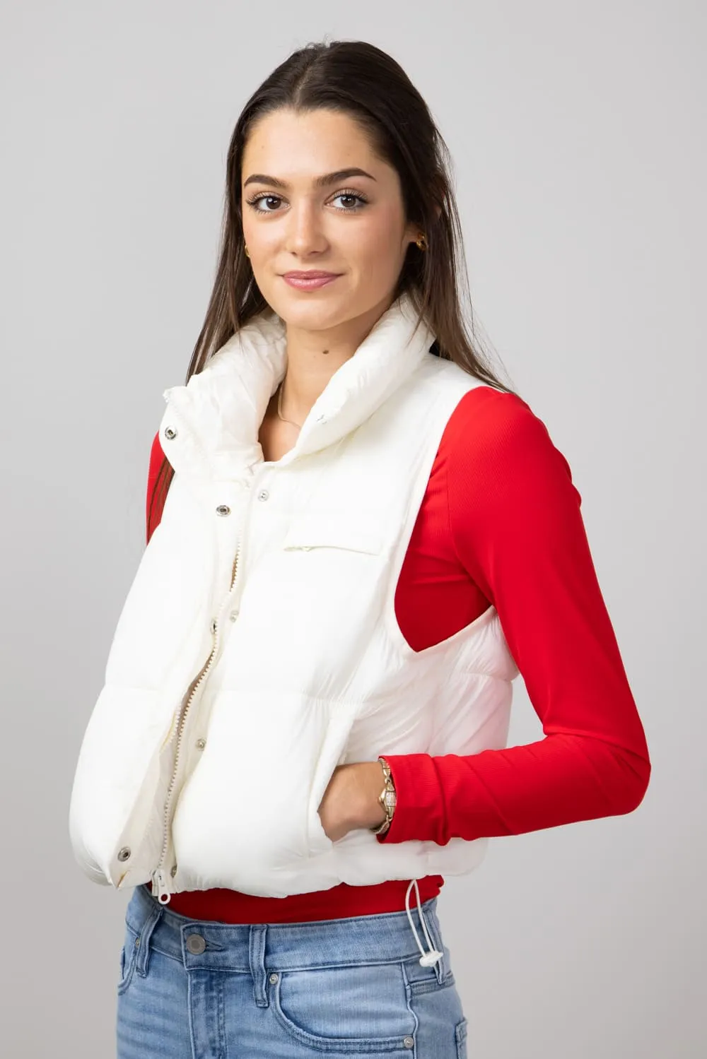 Simply Southern Lightweight Packable Vest for Women in Ivory | PP-0224-VEST-PACK-IVORY