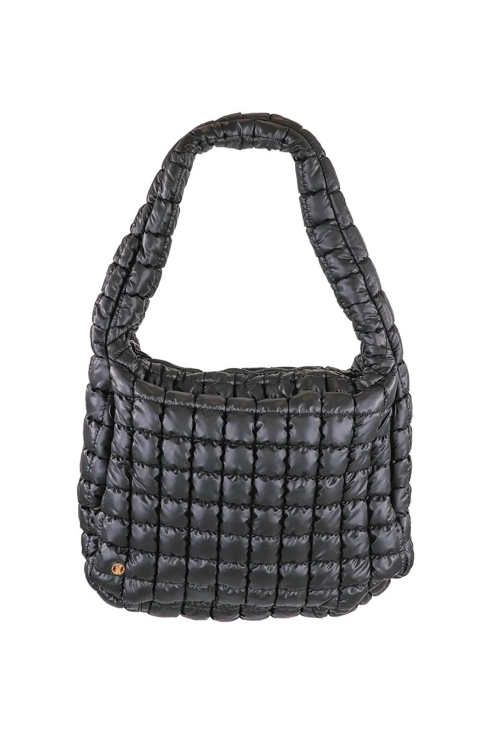 Simply Southern Quilted Puffer Hobo Bag for Women in Black | 0224-BAG-PUFF-HOBO-BLACK