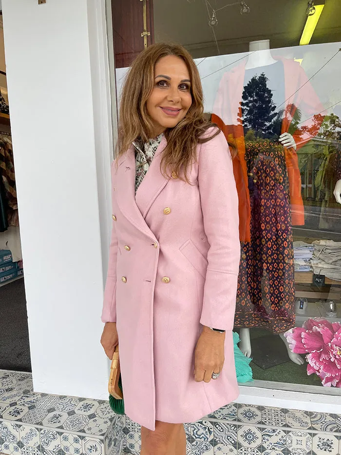 Soft Pink Double Breasted Coat