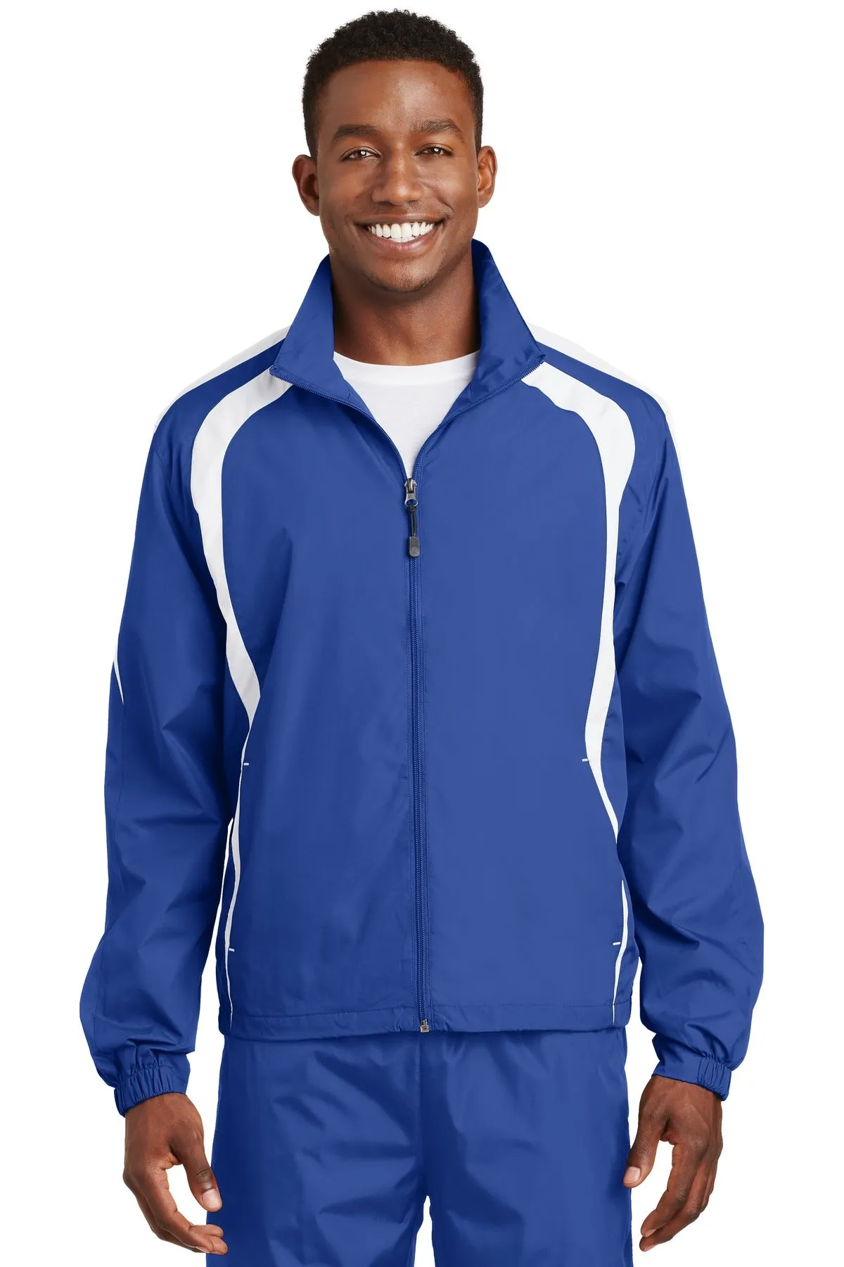 Sport-Tek Colorblock Raglan Jacket. JST60 True Royal/ White
