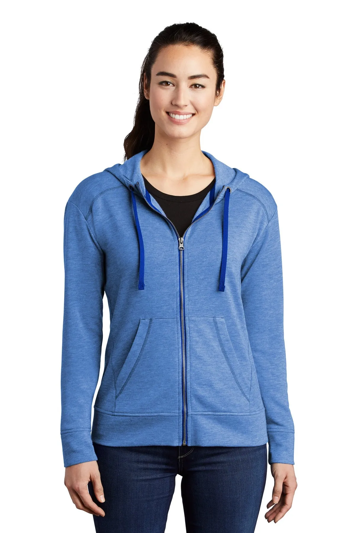 Sport-Tek® Women's PosiCharge® Tri-Blend Wicking Fleece Full-Zip Hooded Jacket