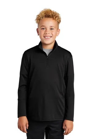 Sport-Tek  Youth PosiCharge  Competitor  1/4-Zip Pullover. YST357 Black