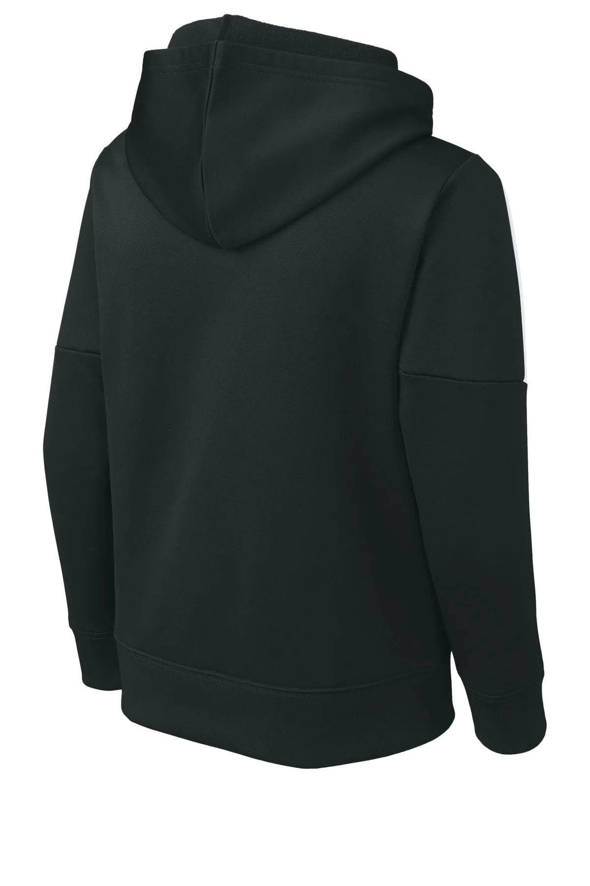 Sport-Tek Youth Sport-Wick Fleece United Pullover Hoodie YST255 Black/ White