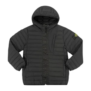 STONE ISLAND (KIDS) LOOM WOVEN DOWN JACKET BLACK