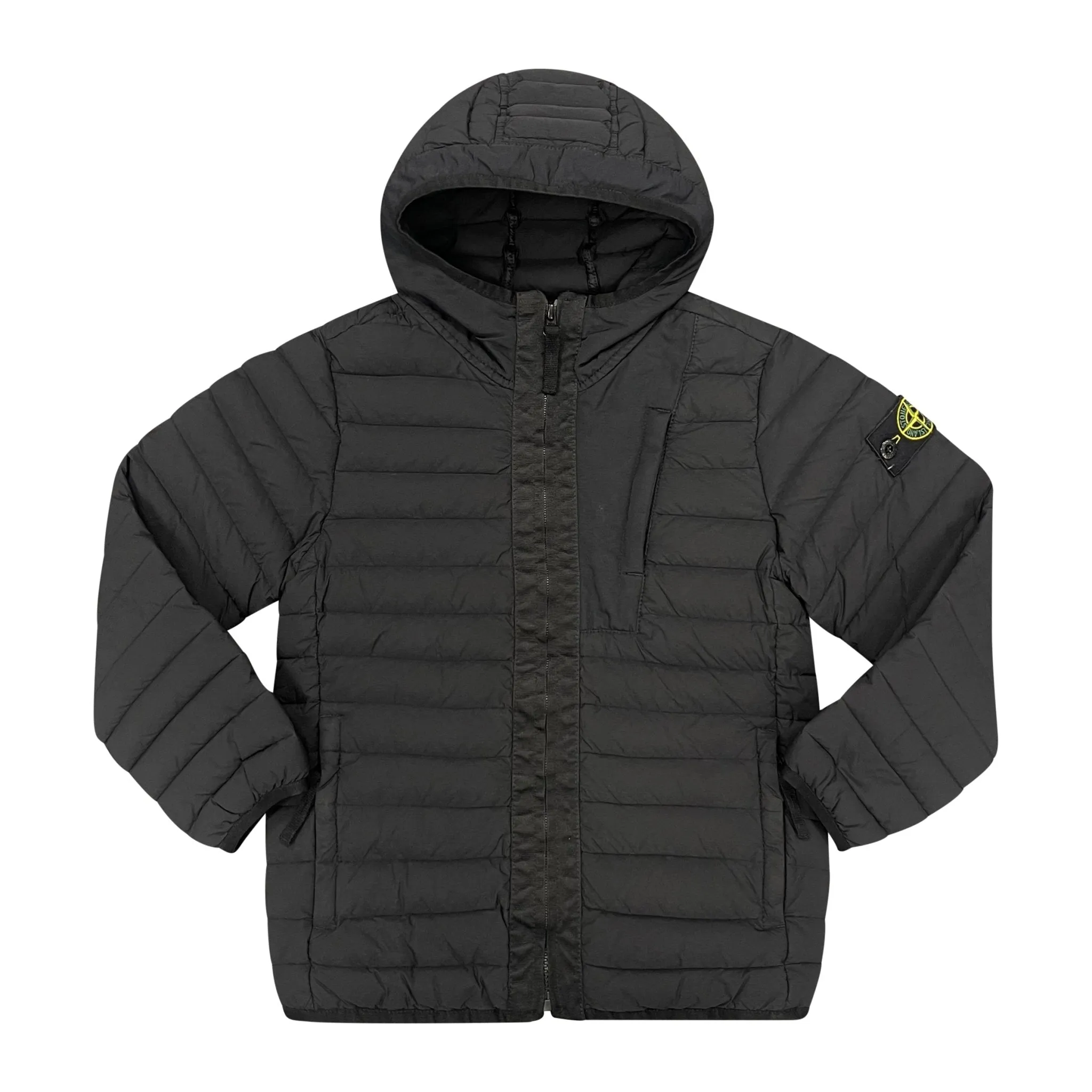 STONE ISLAND (KIDS) LOOM WOVEN DOWN JACKET BLACK