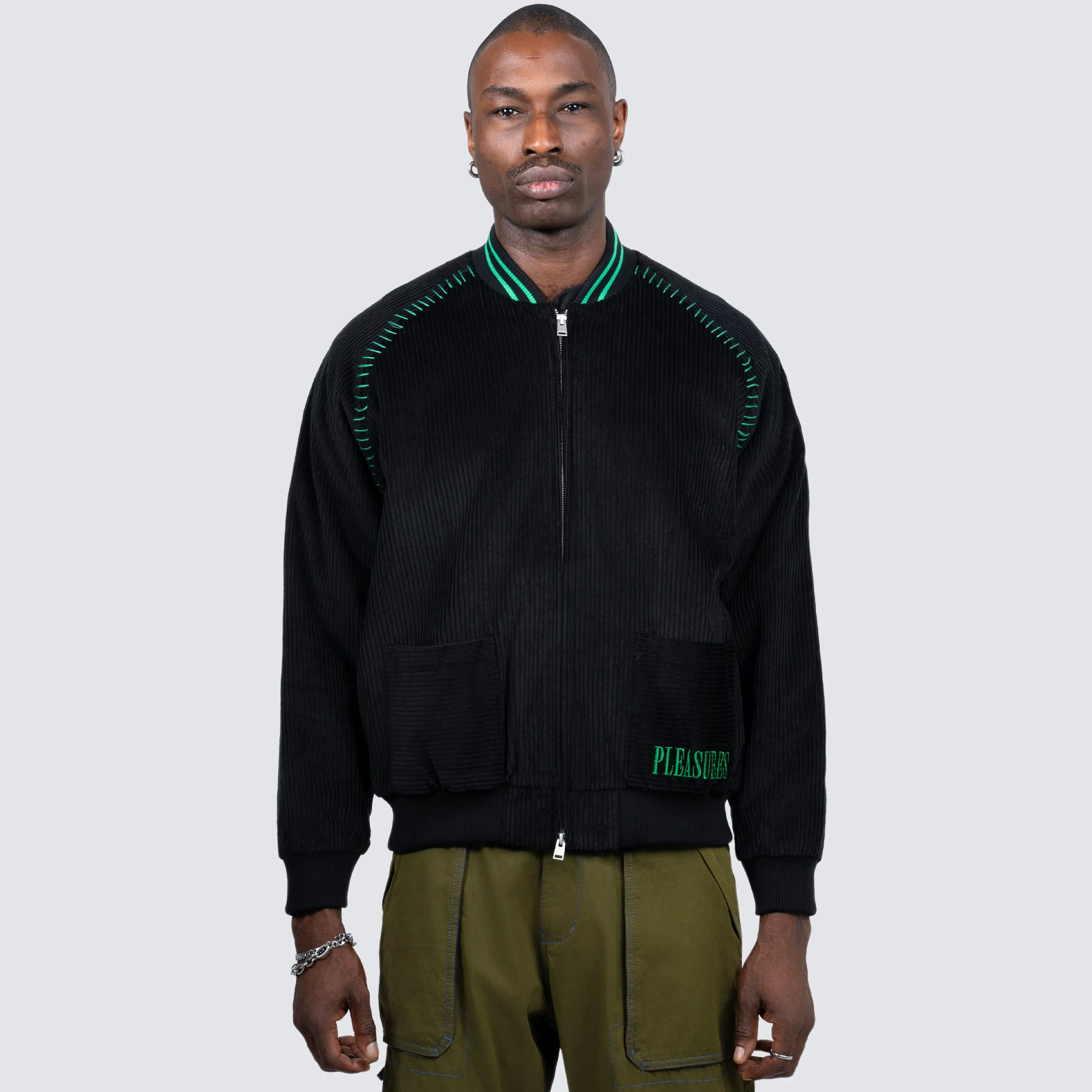 STRIKEOUT CORD JACKET (BLACK)
