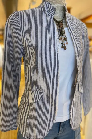 Striped Open Front Jacket
