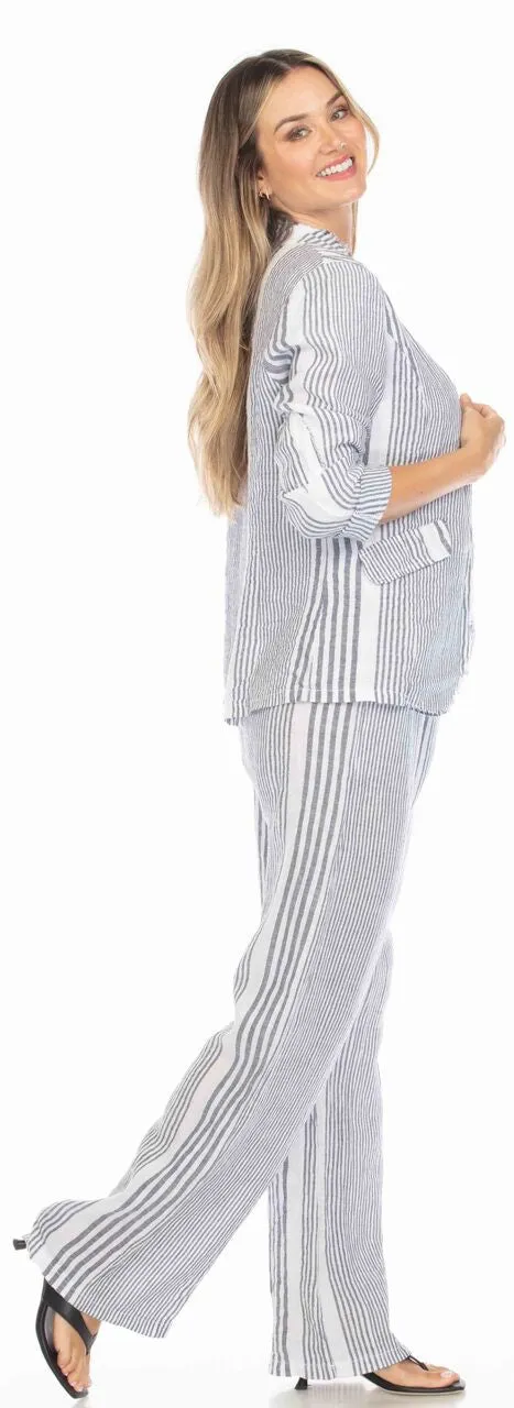 Striped Open Front Jacket