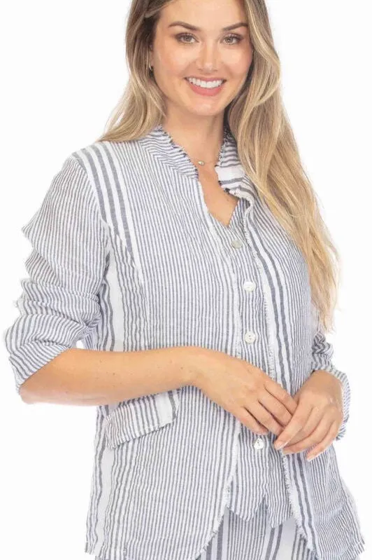 Striped Open Front Jacket