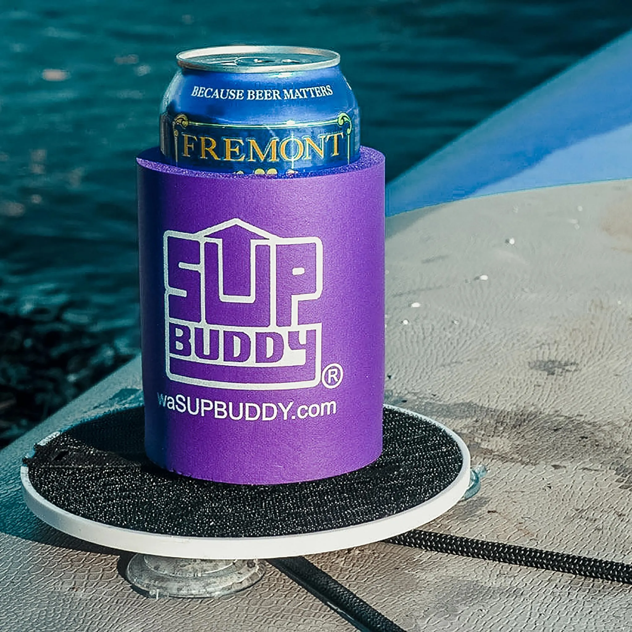 SUPBUDDY Beverage Holder with Suction Disc and Mesh Bag
