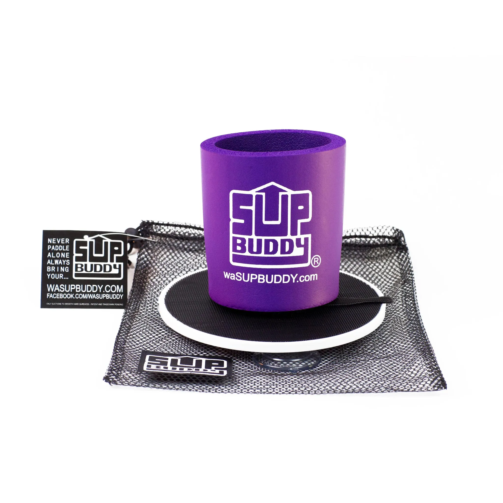 SUPBUDDY Beverage Holder with Suction Disc and Mesh Bag