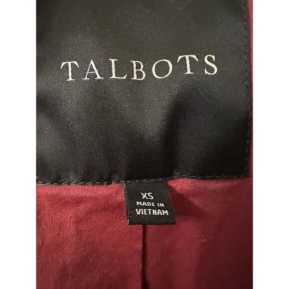 Talbots Womens Size XS Quilted Bomber Jacket Navy Woodland Ditsy Animal Print