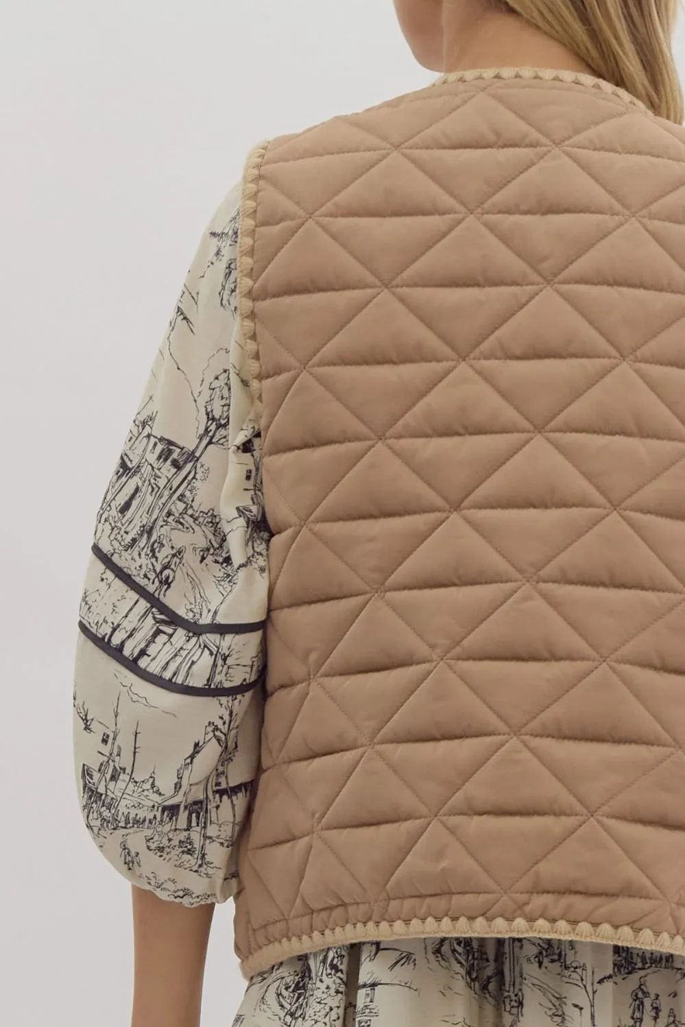 Taupe Stitched Vest