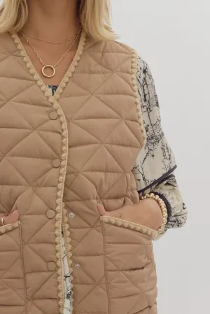 Taupe Stitched Vest