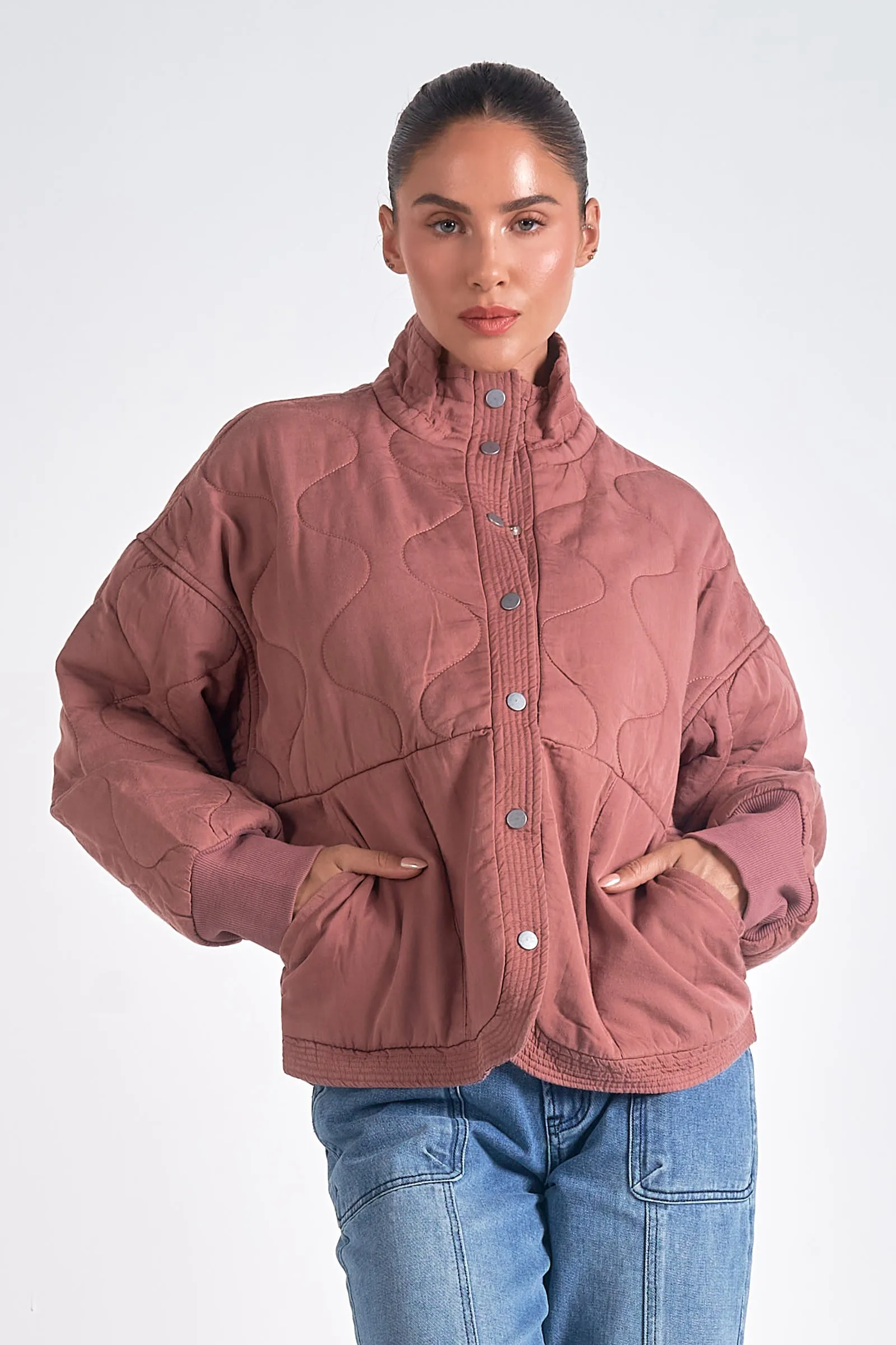 The Elena Quilted Bomber Jacket