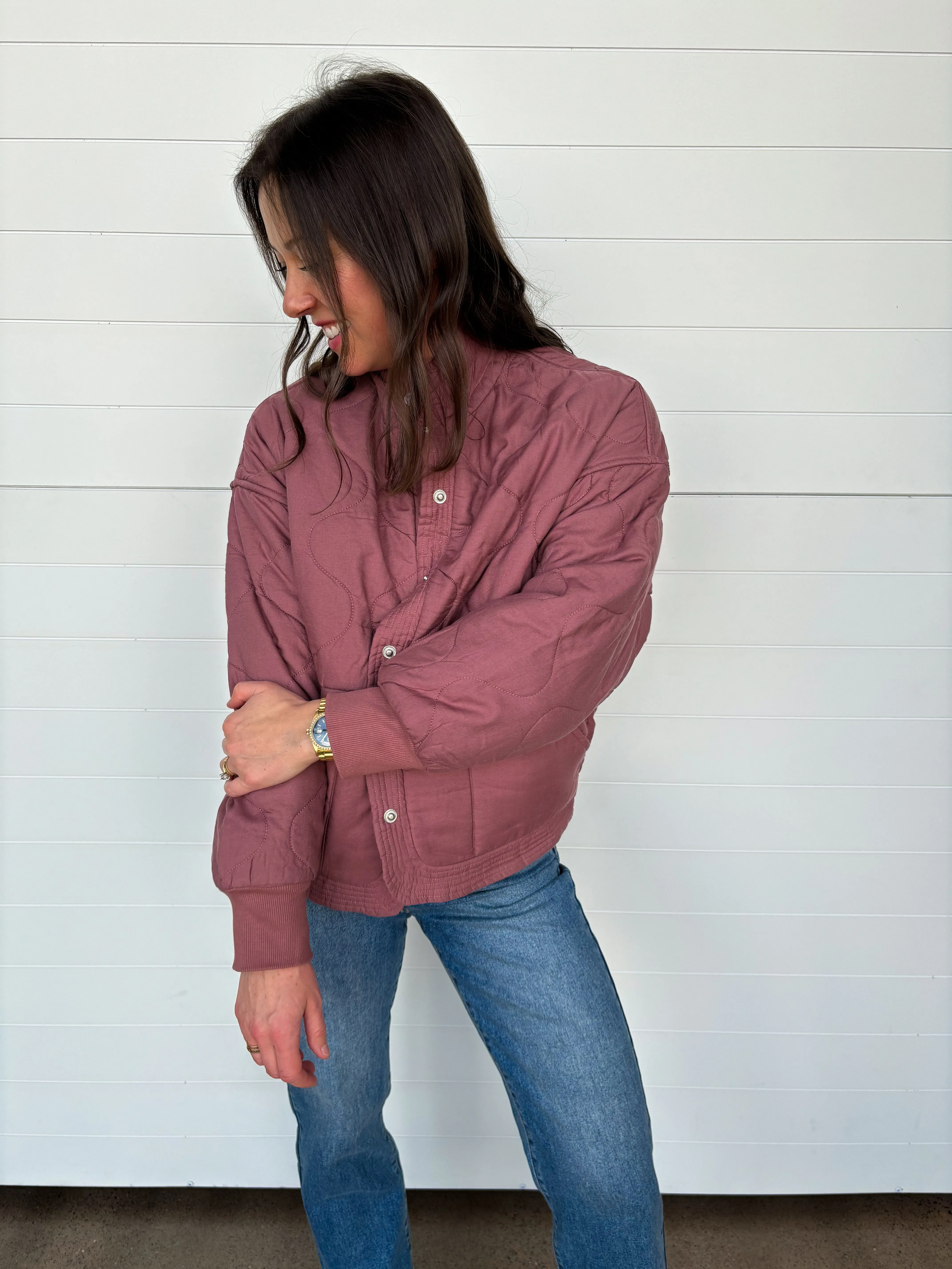 The Elena Quilted Bomber Jacket