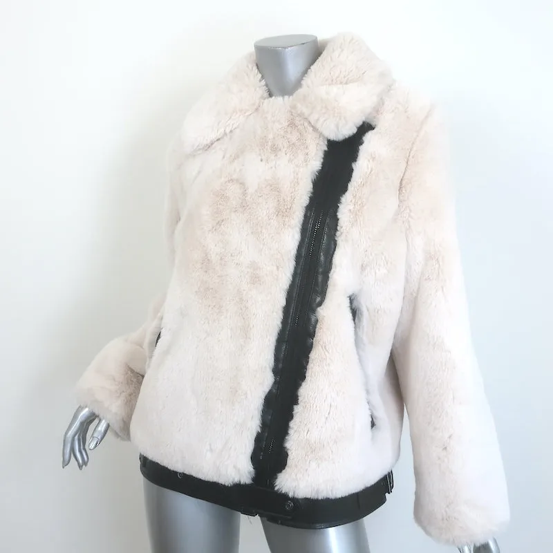 The Kooples Faux Fur Bomber Jacket Ecru Size 1
