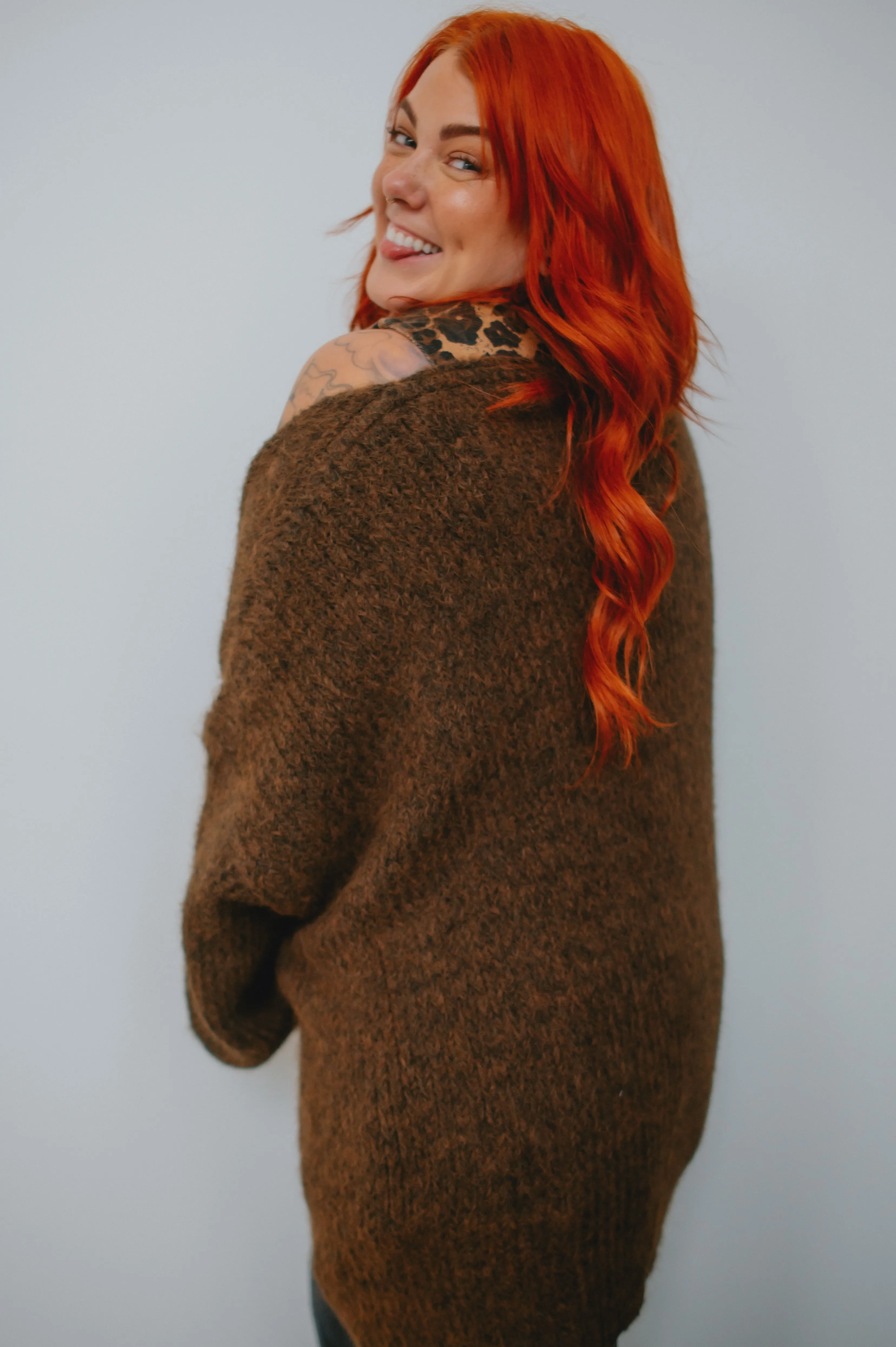 The Marlowe Cardigan x Cutcake - Espresso - PLUS