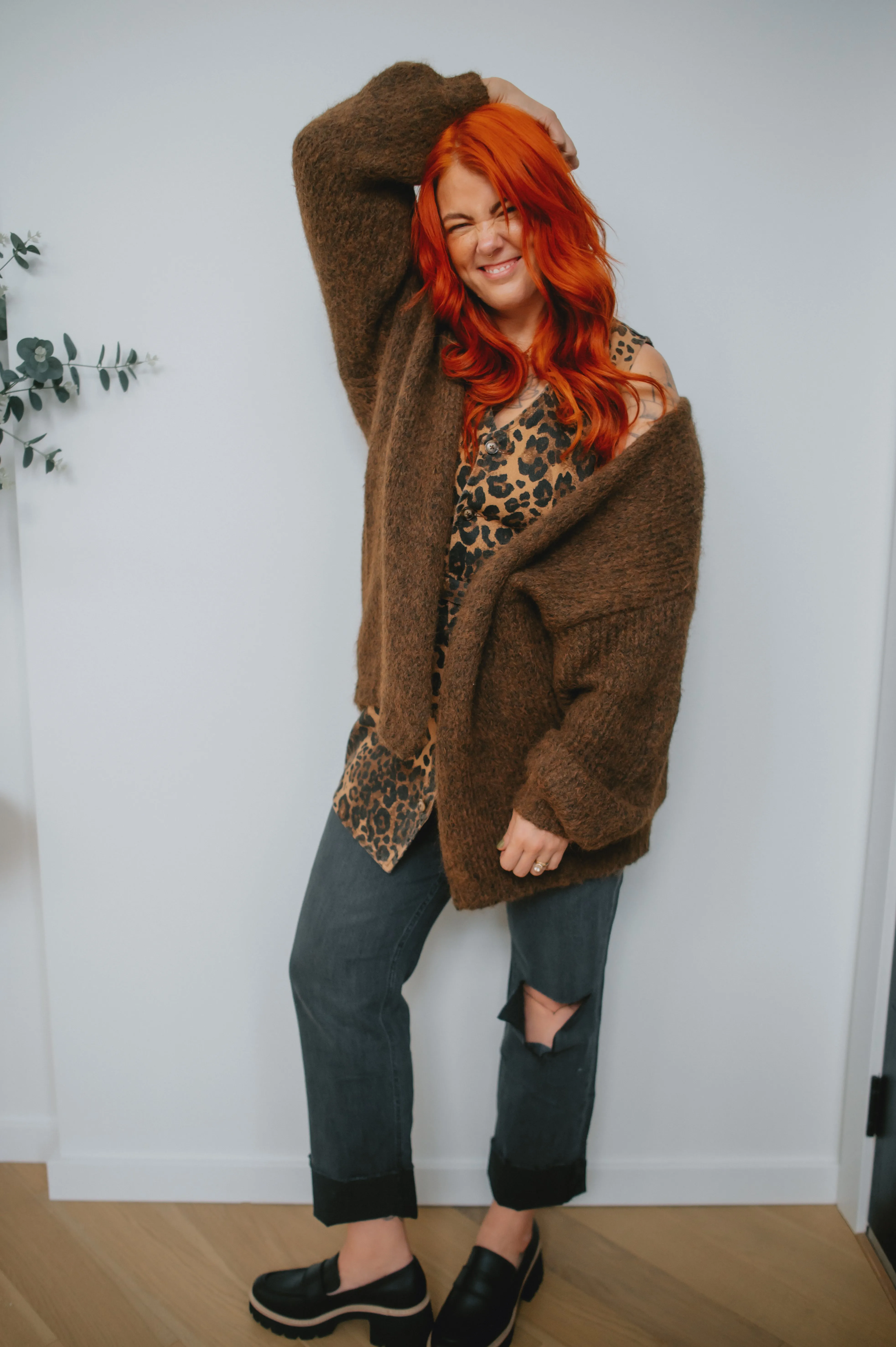 The Marlowe Cardigan x Cutcake - Espresso - PLUS