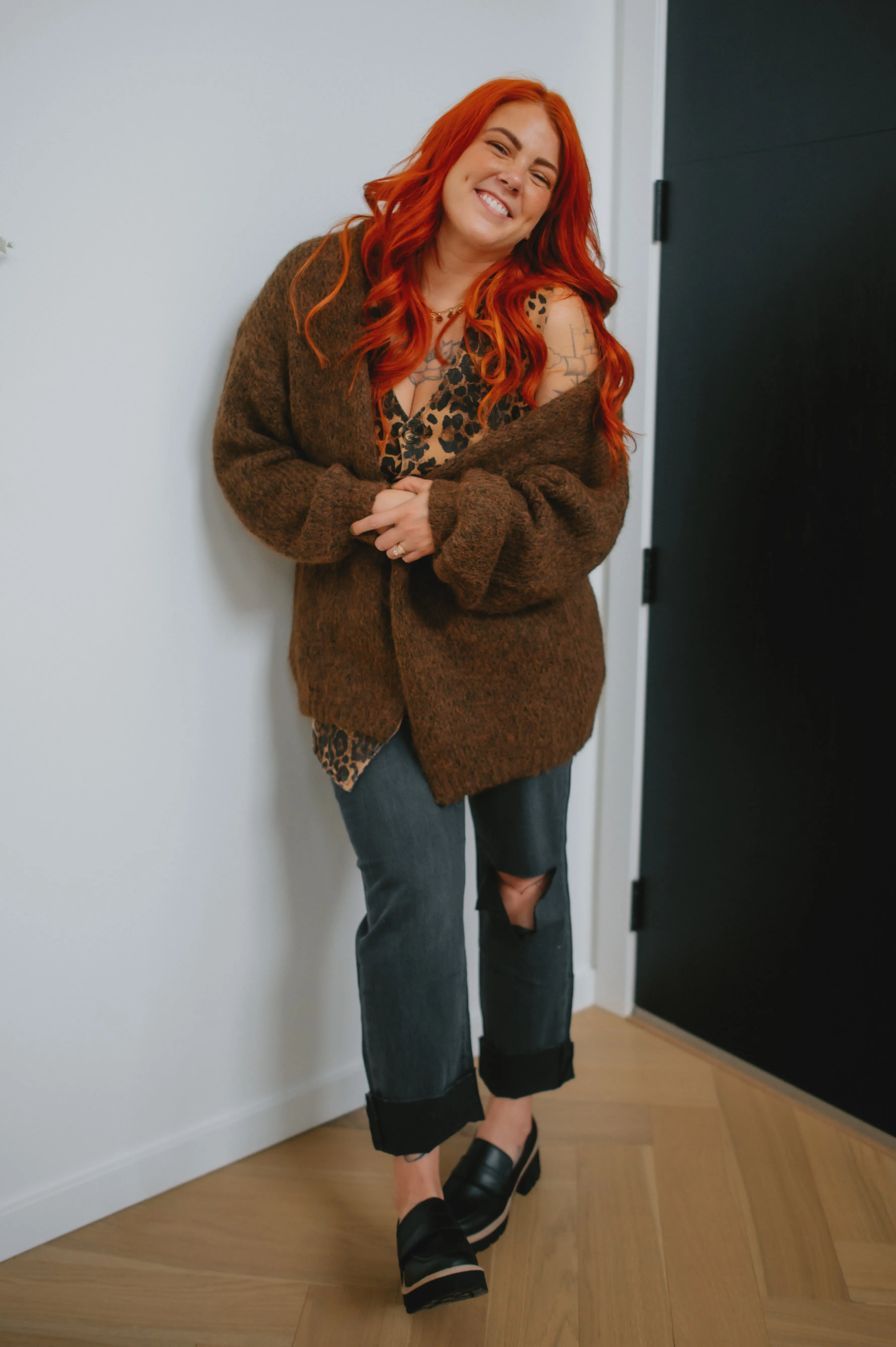 The Marlowe Cardigan x Cutcake - Espresso - PLUS