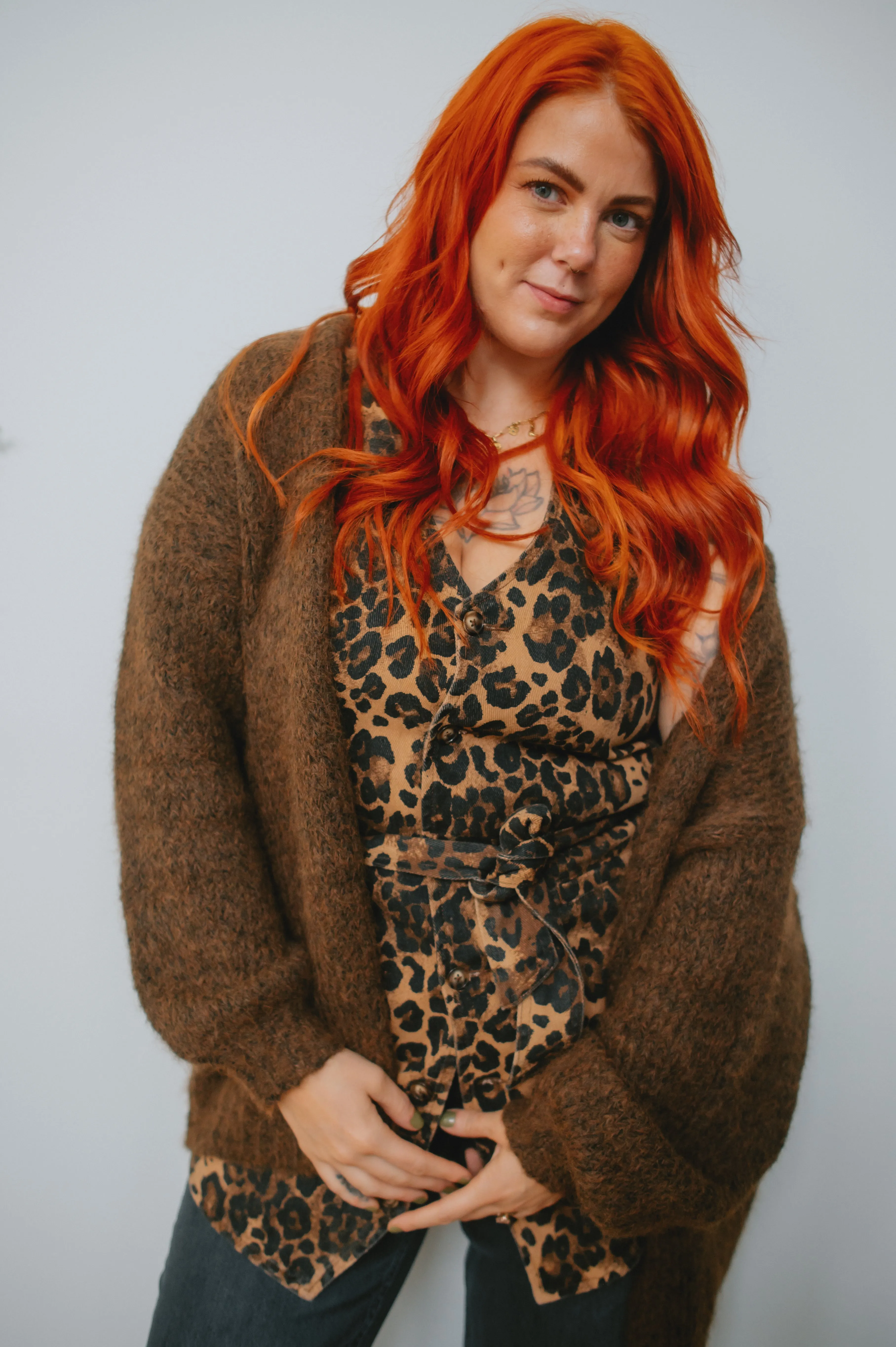 The Marlowe Cardigan x Cutcake - Espresso - PLUS