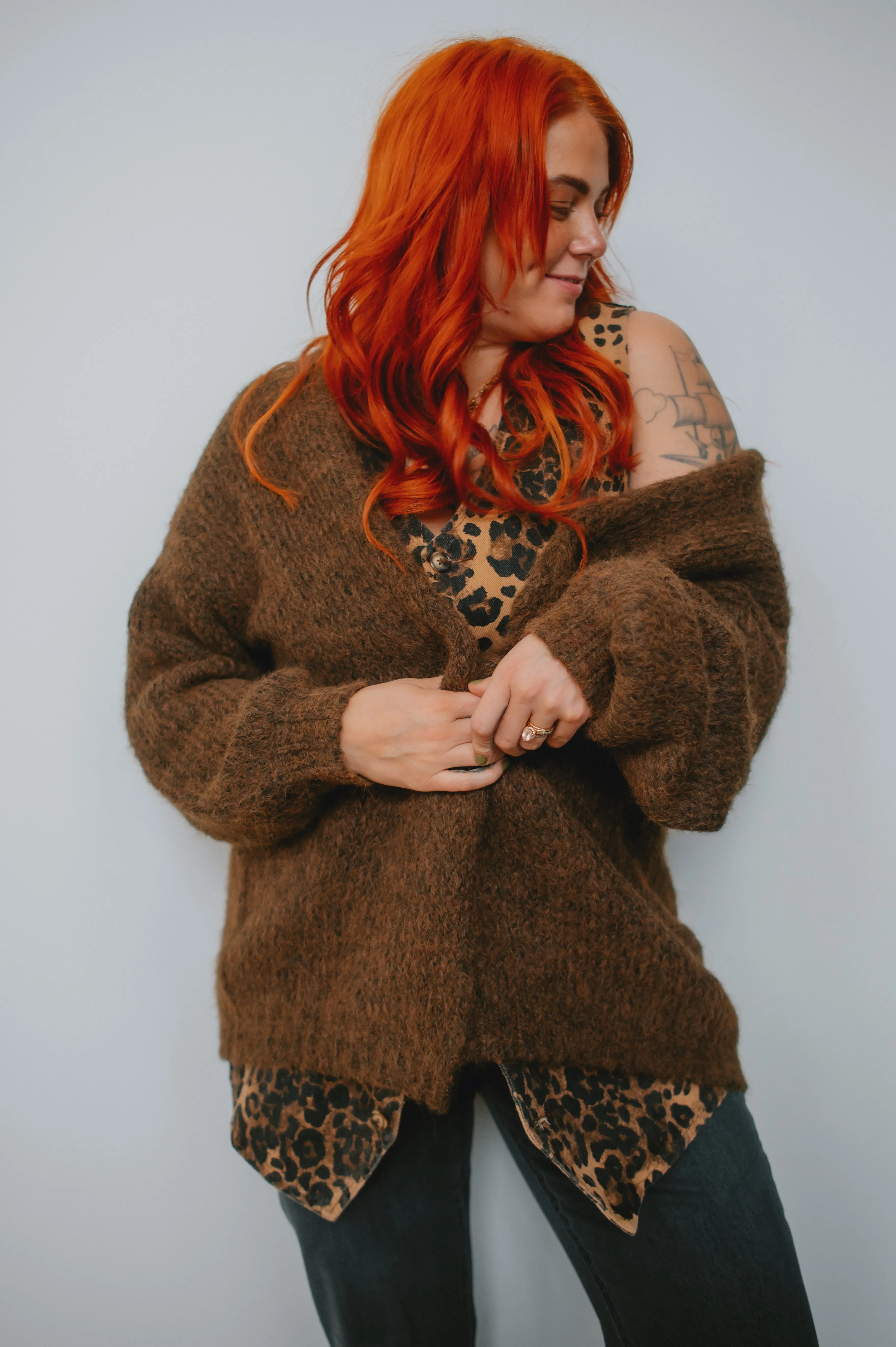 The Marlowe Cardigan x Cutcake - Espresso - PLUS