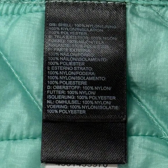 The North Face Thermoball Jacket Womens XS Green Puffer Quilted Lightweight