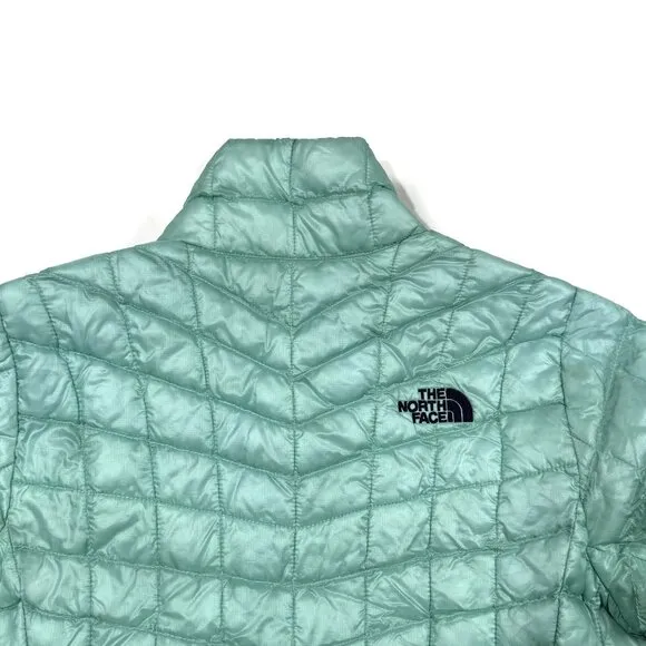 The North Face Thermoball Jacket Womens XS Green Puffer Quilted Lightweight