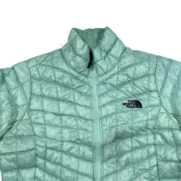 The North Face Thermoball Jacket Womens XS Green Puffer Quilted Lightweight
