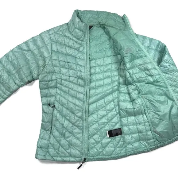 The North Face Thermoball Jacket Womens XS Green Puffer Quilted Lightweight
