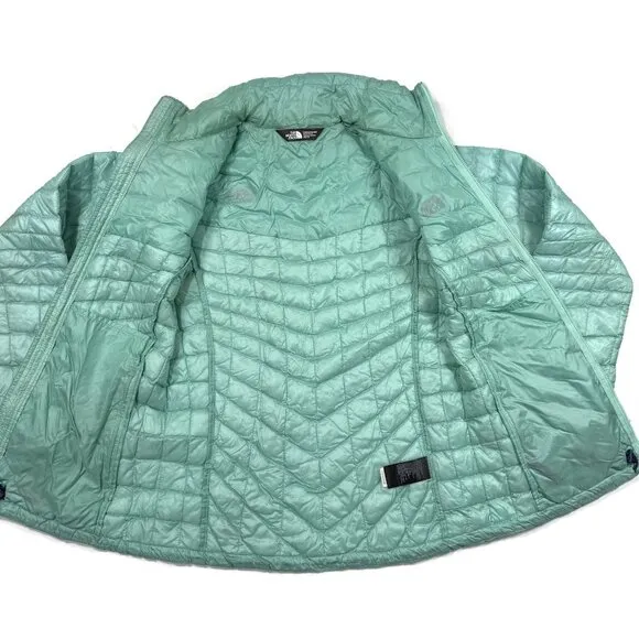 The North Face Thermoball Jacket Womens XS Green Puffer Quilted Lightweight
