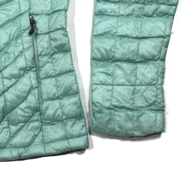 The North Face Thermoball Jacket Womens XS Green Puffer Quilted Lightweight