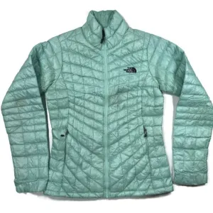 The North Face Thermoball Jacket Womens XS Green Puffer Quilted Lightweight
