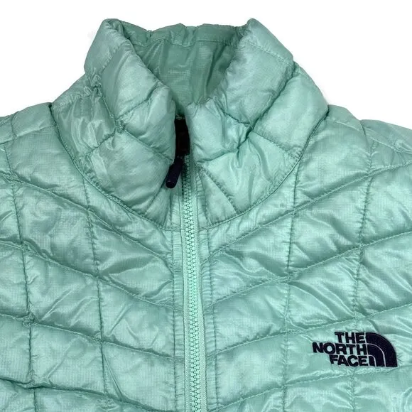 The North Face Thermoball Jacket Womens XS Green Puffer Quilted Lightweight