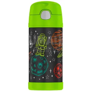 THERMOS Stainless Steel Vacuum Insulated Straw Bottle - Space Astronaut Design, 355ml
