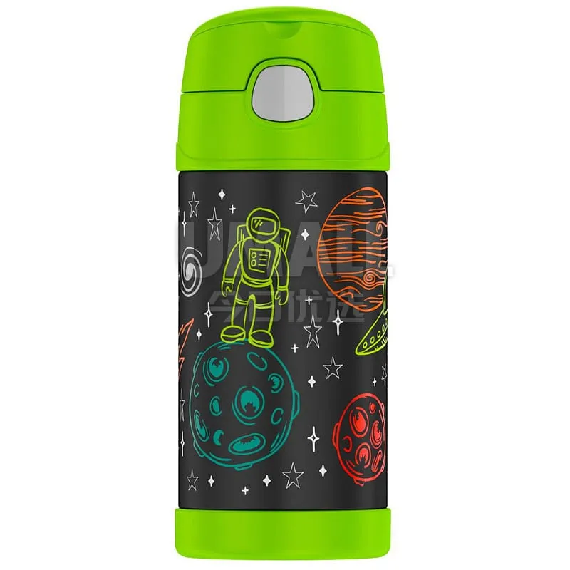 THERMOS Stainless Steel Vacuum Insulated Straw Bottle - Space Astronaut Design, 355ml