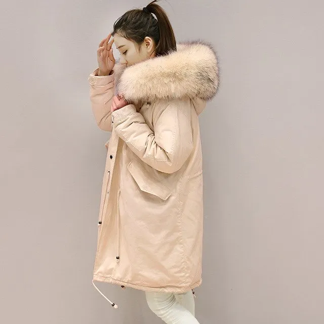 Thickened Women Down Coat Women Down Winter Down Jacket Women Long Women Hooded Warm Coat Fur Collar Winter Coat Brand Clothing