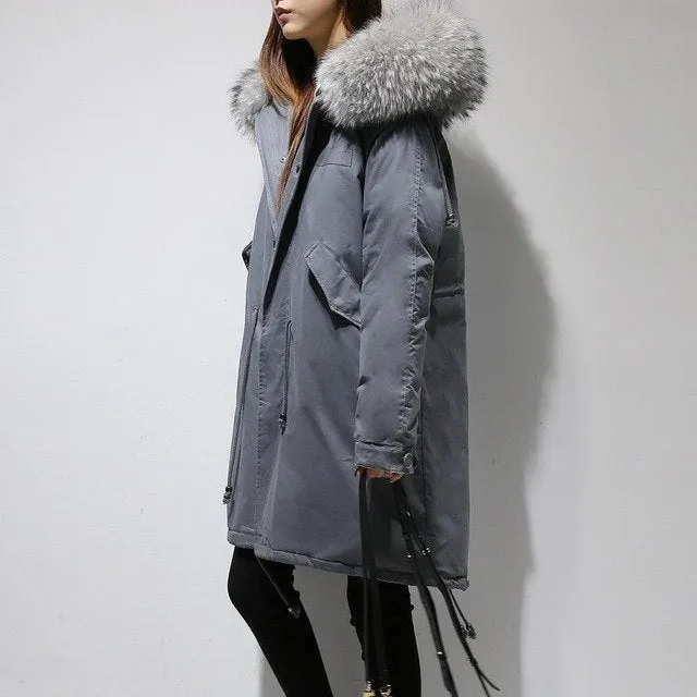 Thickened Women Down Coat Women Down Winter Down Jacket Women Long Women Hooded Warm Coat Fur Collar Winter Coat Brand Clothing